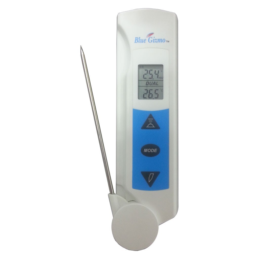 Blue Gizmo Thermometer Digital Infrared & Probe -33°C To 220°C 