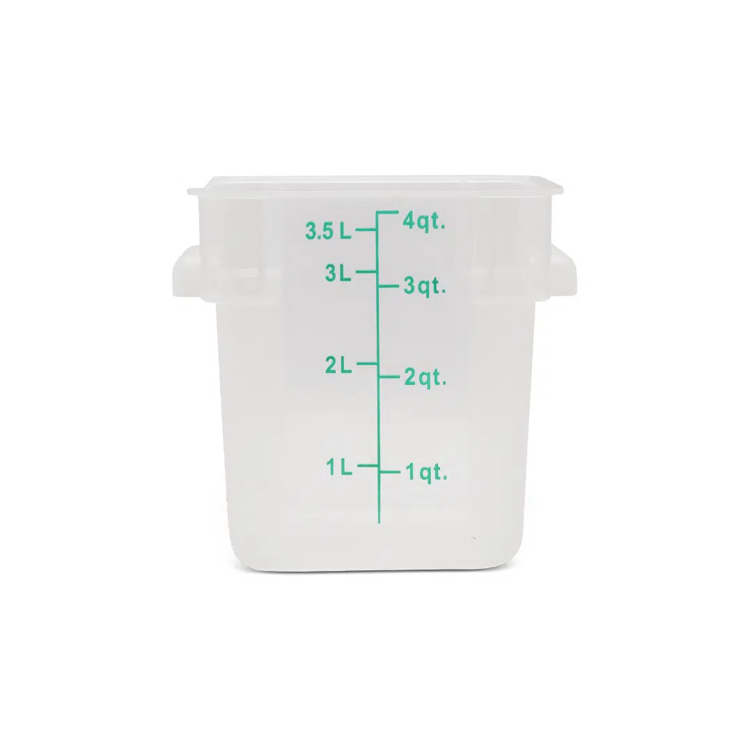 PP Square Storage Container 3.8Lt Translucent -5 To 80C