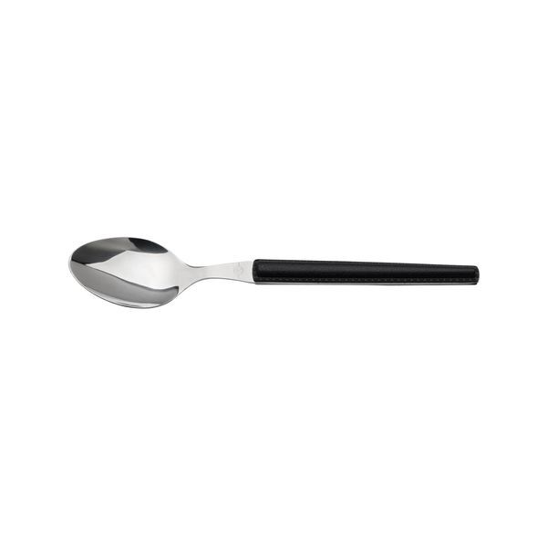 Faux Leather Dessert Spoon-Black Hdl