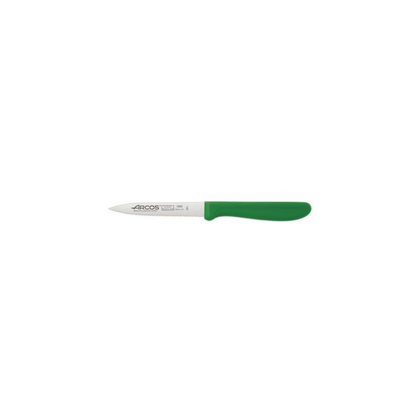 Paring Knife Green Handle-100mm | Serrated