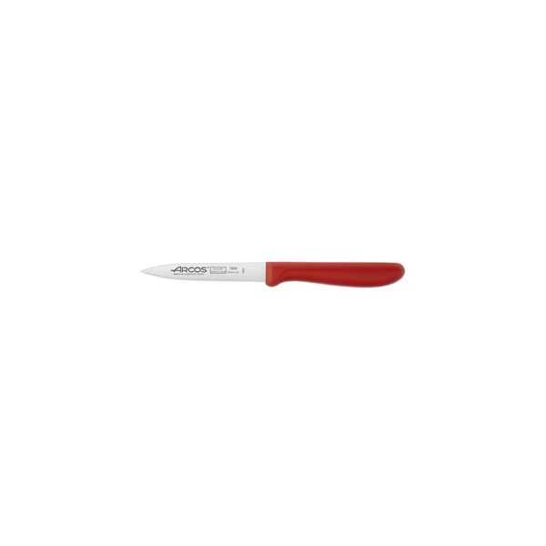 Paring Knife Red Handle-100mm | Serrated