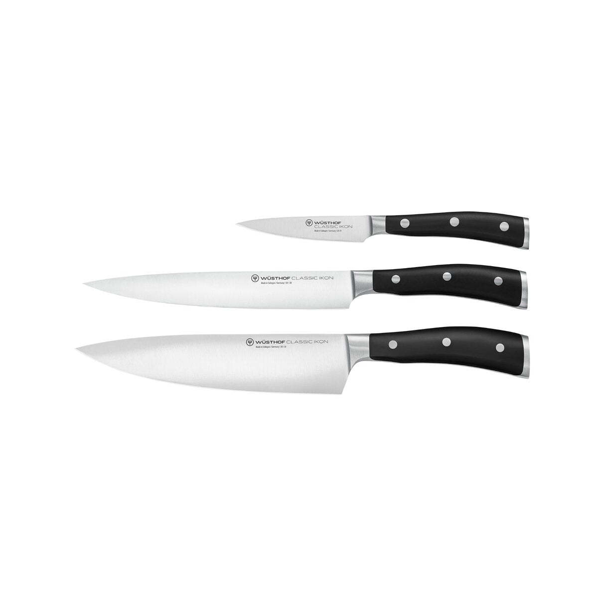 Wusthof Classic Ikon Black Knife Set 3 Piece 