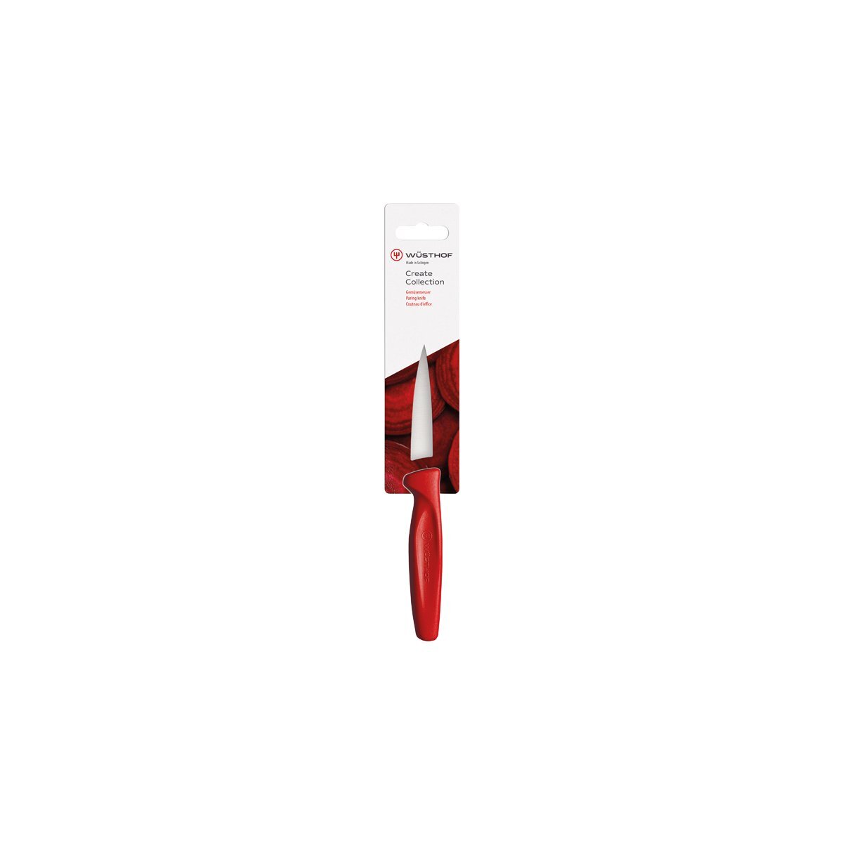 Wusthof Create Paring Knife 80mm Red Hangsell 