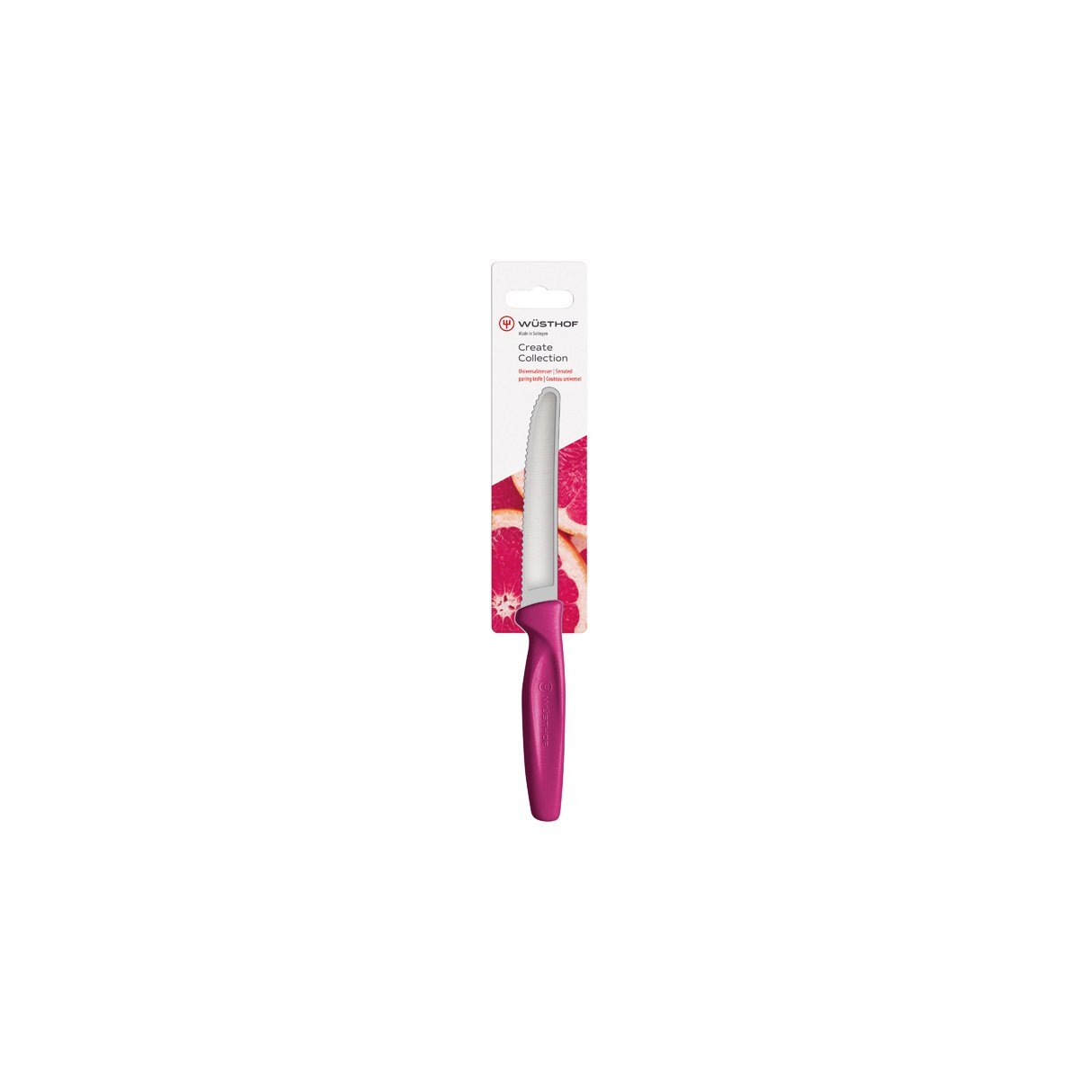 Wusthof Create Serrated Paring Knife 100mm Magenta 