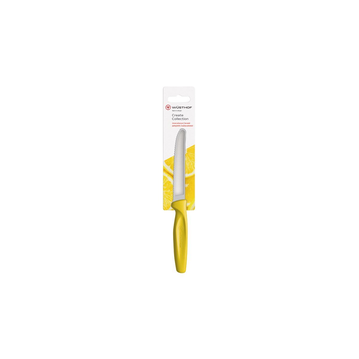 Wusthof Create Serrated Paring Knife 100mm Yellow  