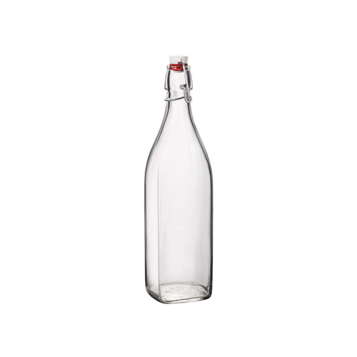 Bormioli Rocco Swing Bottle W/White Top 1.0Lt Clear (3.14720