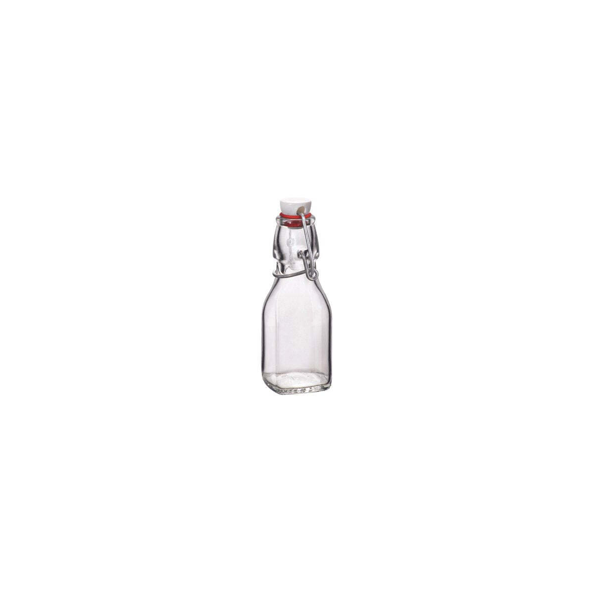 Bormioli Rocco Swing Bottle W/White Top 0.125Lt Clr (3.14733