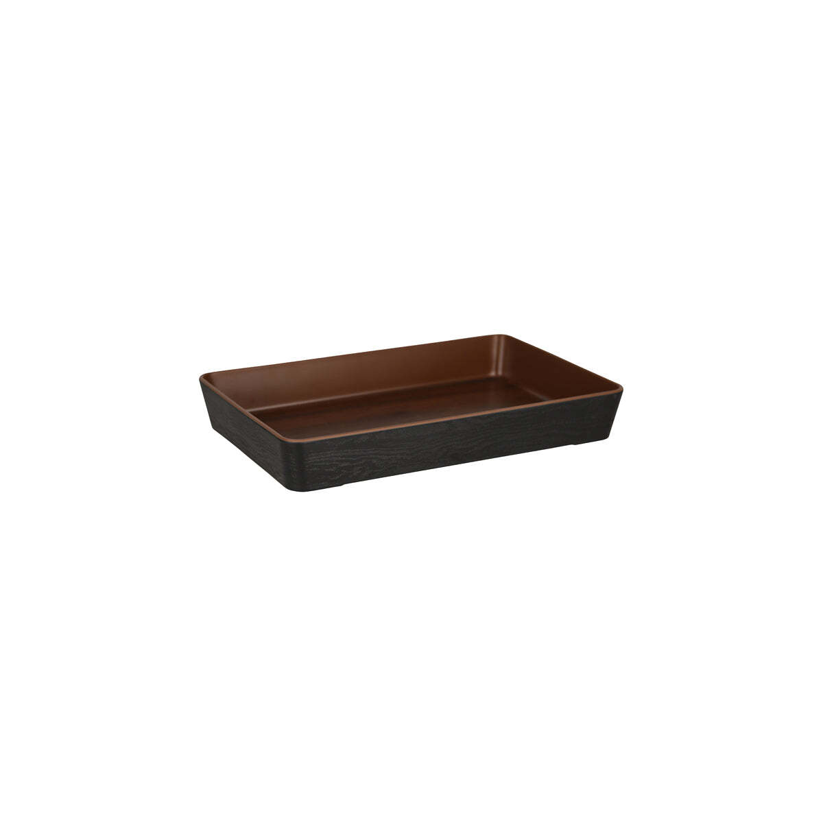 Zicco Melamine Inroom Bento Base Tray Walnut/Blk 284x189x41M