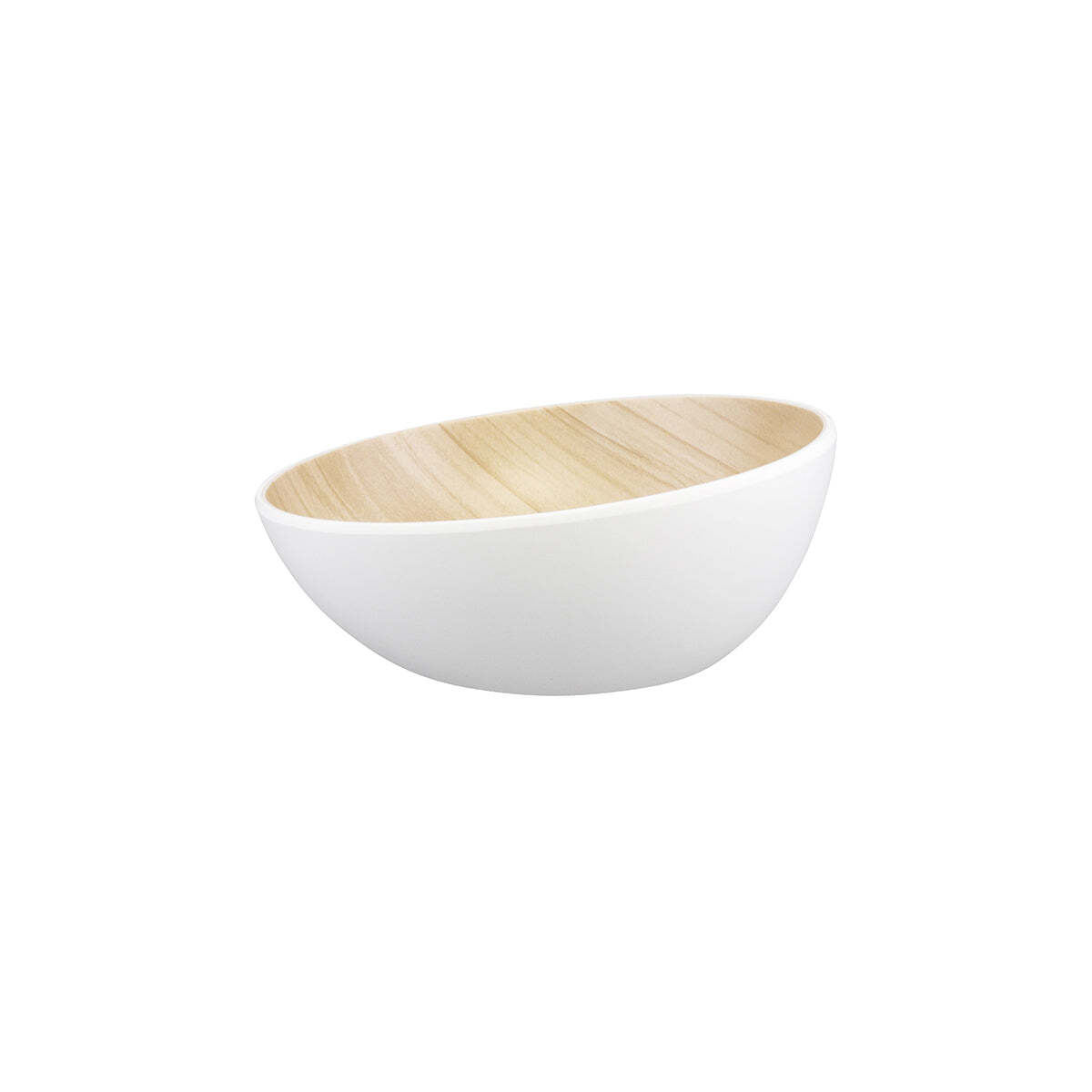 Zicco Melamine Echo Round Bowl White/Birch 252x110mm