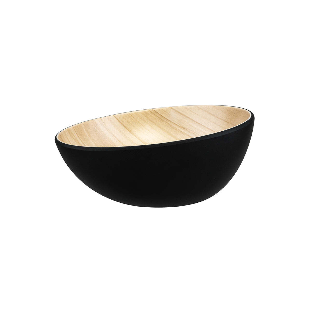 Zicco Melamine Echo Round Bowl Black/Birch 285x138mm