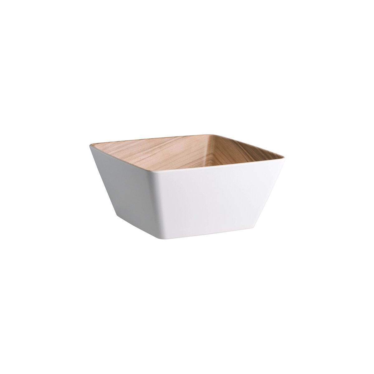 Zicco Melamine Echo White/Birch Square Bowl 250x250x120mm