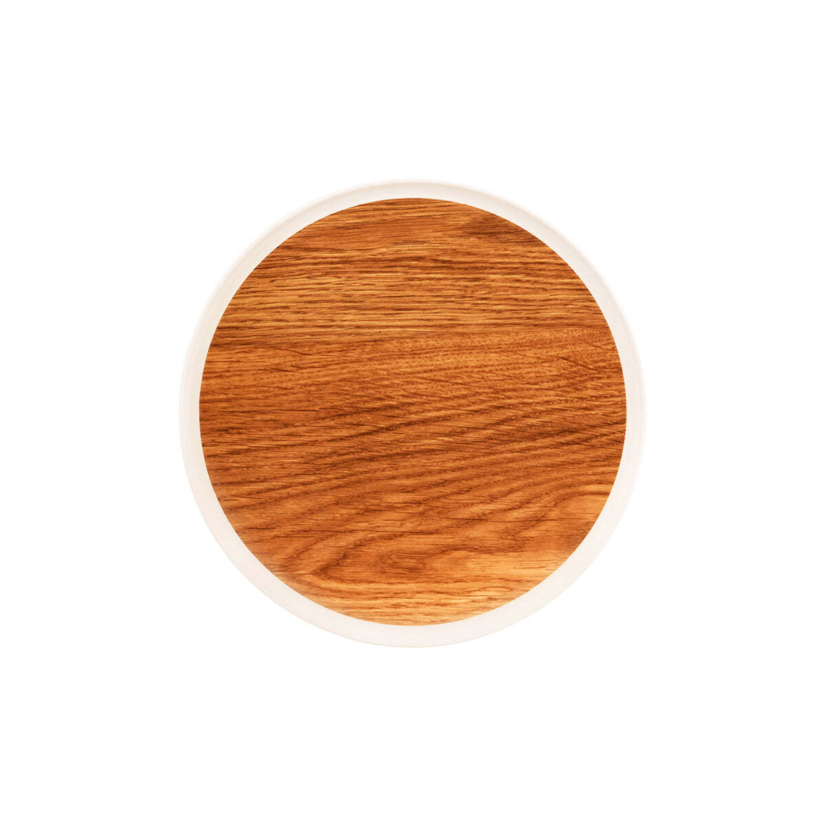 Zicco Melamine Contempo Round Anti-Slip Tray Oak 405x15