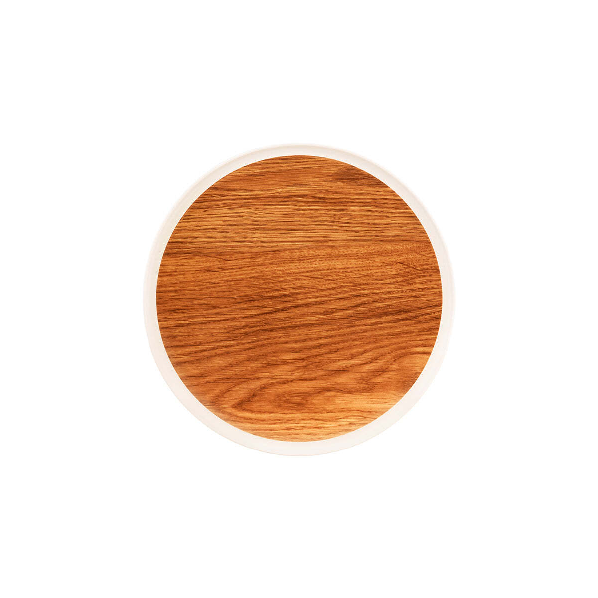 Zicco Melamine Contempo Round Anti-Slip Tray Oak 354x15