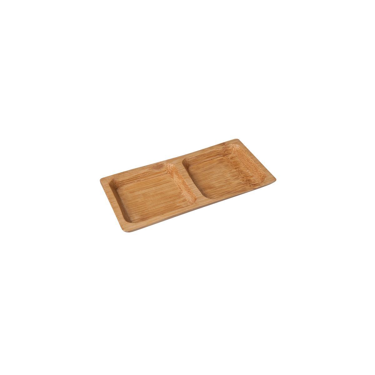 Divided Bamboo Square Dish-120X60mm | 8Pcs/Pack)