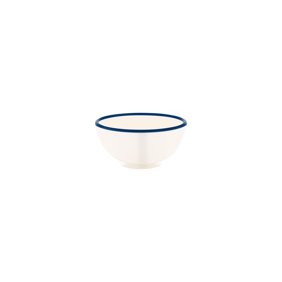 Jab Vintage Cream/Blue Rim Enamel Look Round Bowl 125x60mm