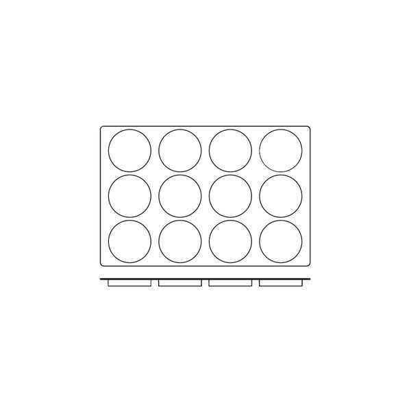 Silicon Mould-Disco, 12-Cup, Cup Size: 120X22mm/120ml