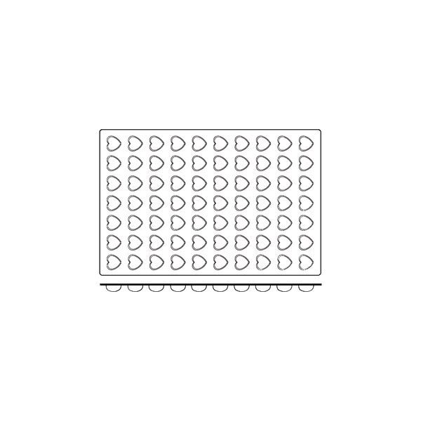 Silicon Mould-Mini Heart, 70-Cup, Cup Size: 36X39X16mm/11ml