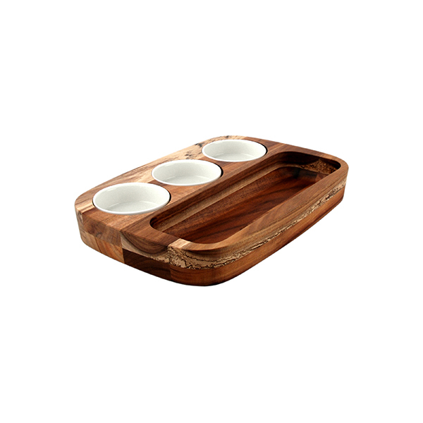 DiPPing Plate Set-W/3 Dishes | 300X205mm 