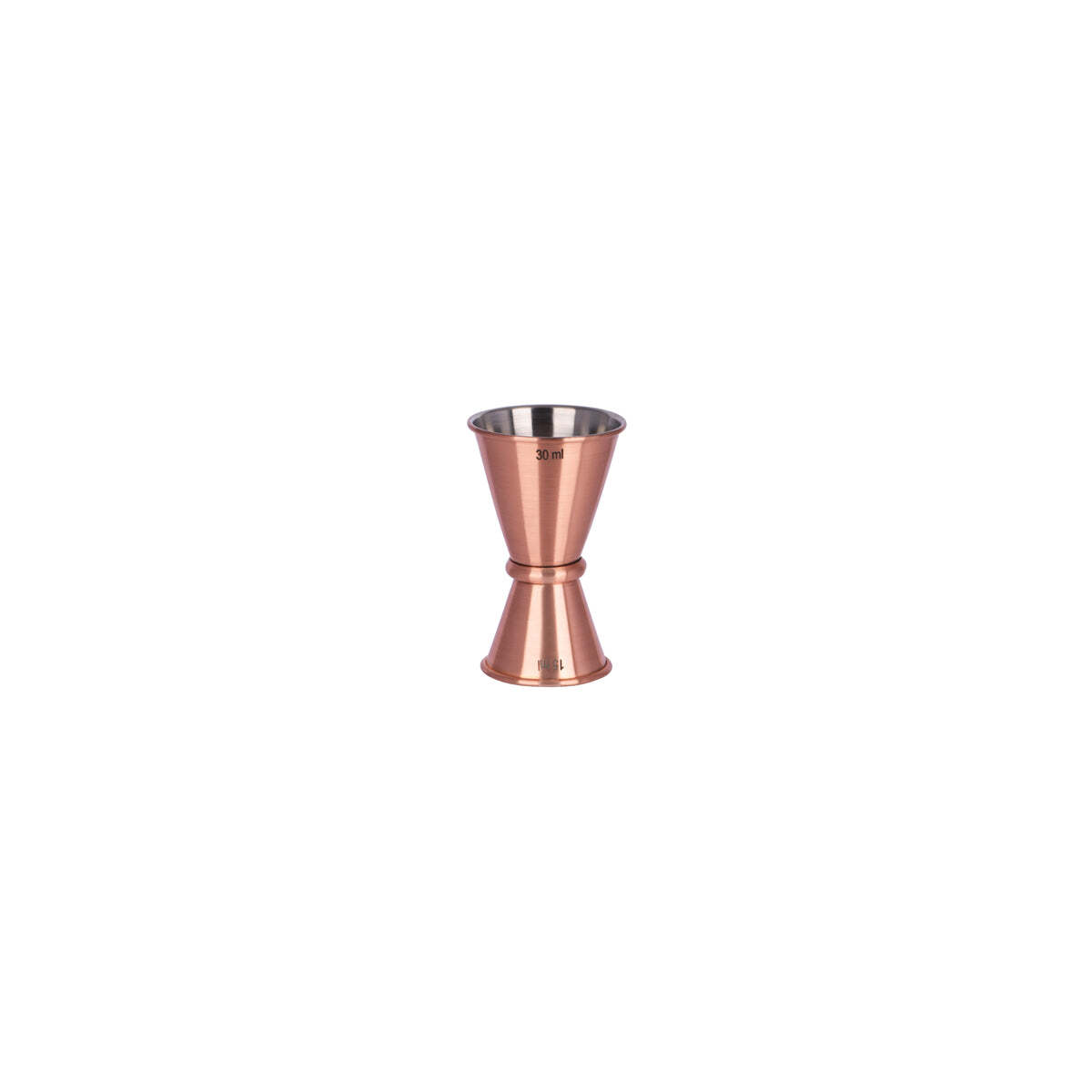 Chef Inox Japanese Jigger Rolled Edges Copper Plated 15/30ml
