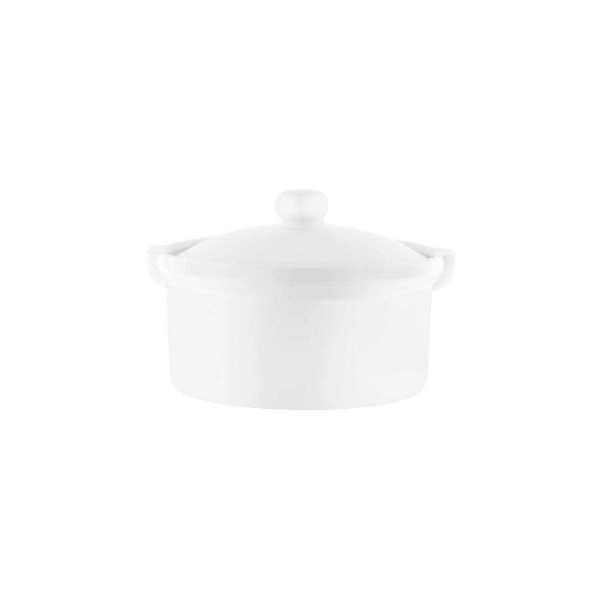 Vitroceram Casserole-Round With Cover 1.0Lt White