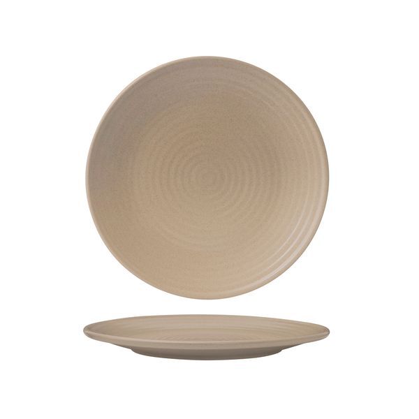 Zuma Round Coupe Ribbed Plate-210mm Ø Sand