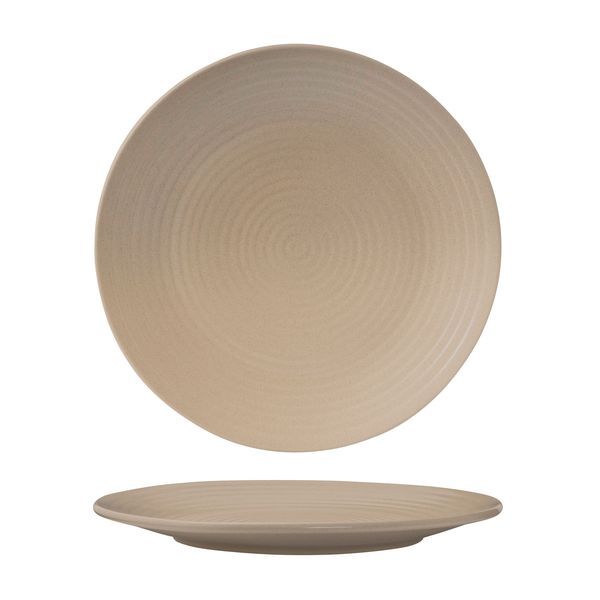 Zuma Round Coupe Ribbed Plate-265mm Ø Sand