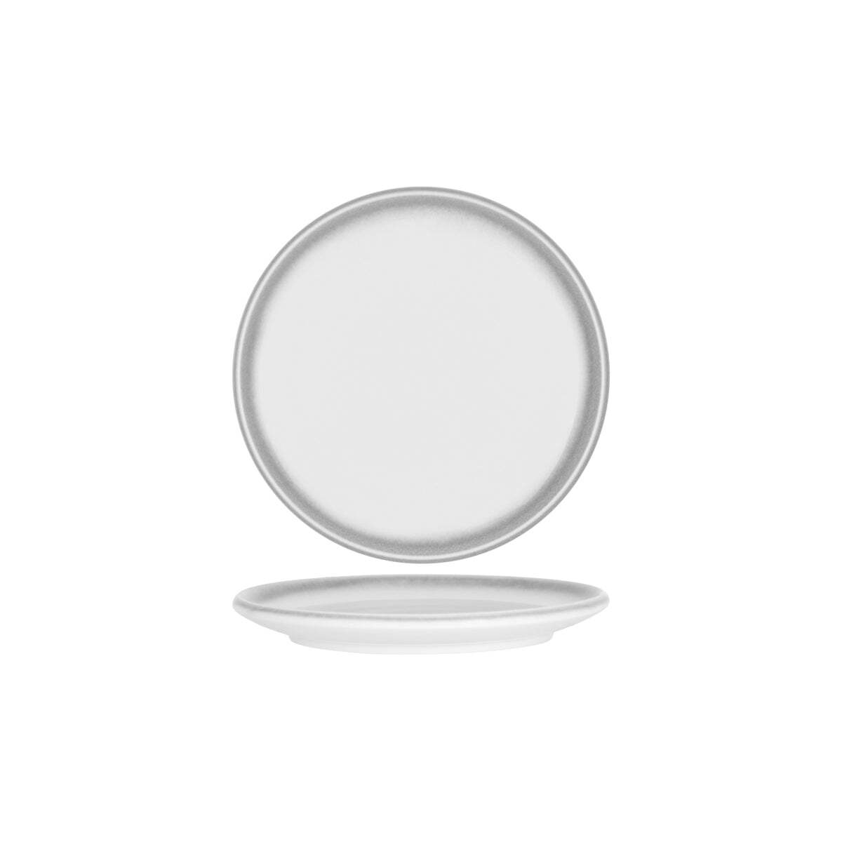 Tablekraft Bistro Round Coupe Plate 245x22Mm  Frosted Steel