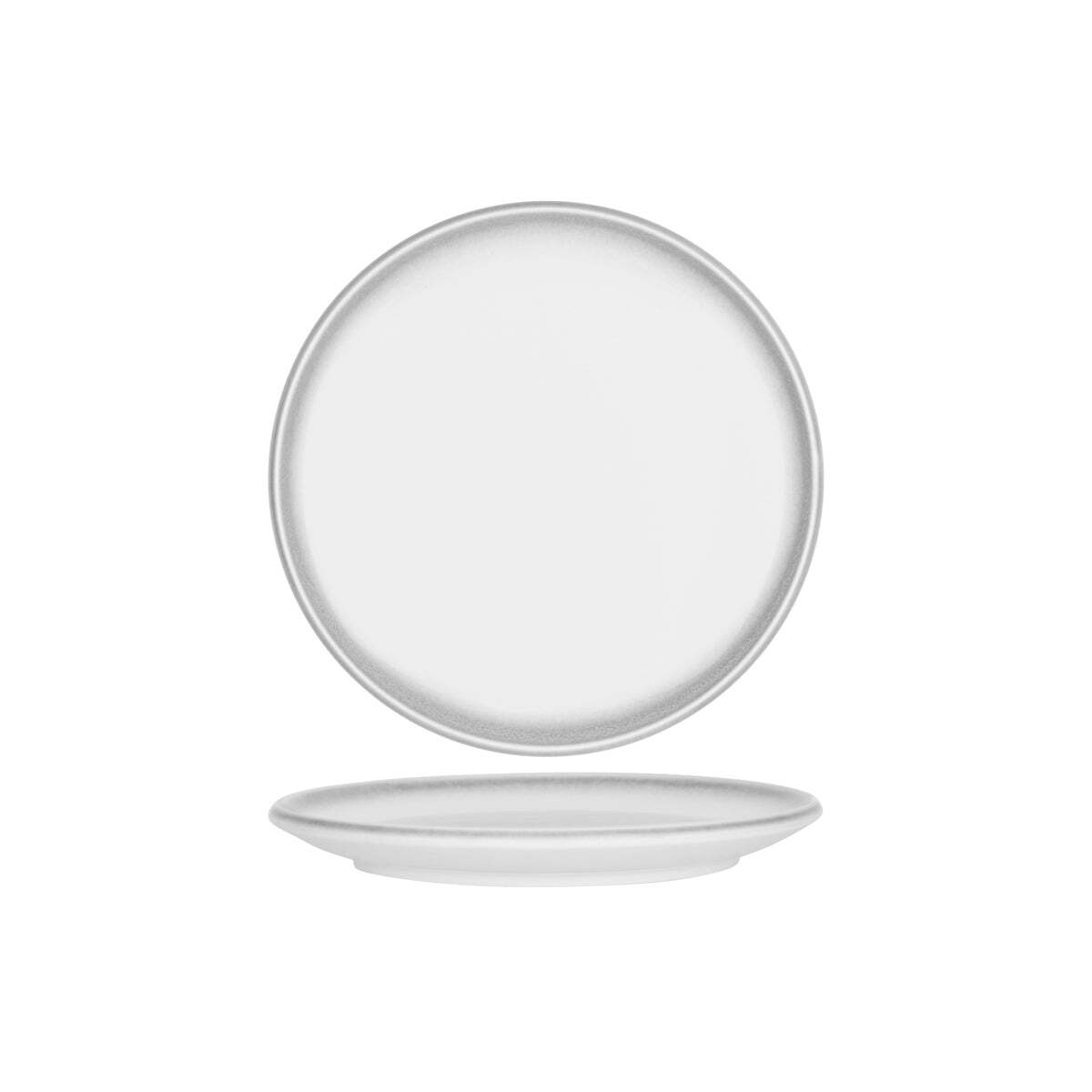 Tablekraft Bistro Round Coupe Plate 280x23Mm  Frosted Steel