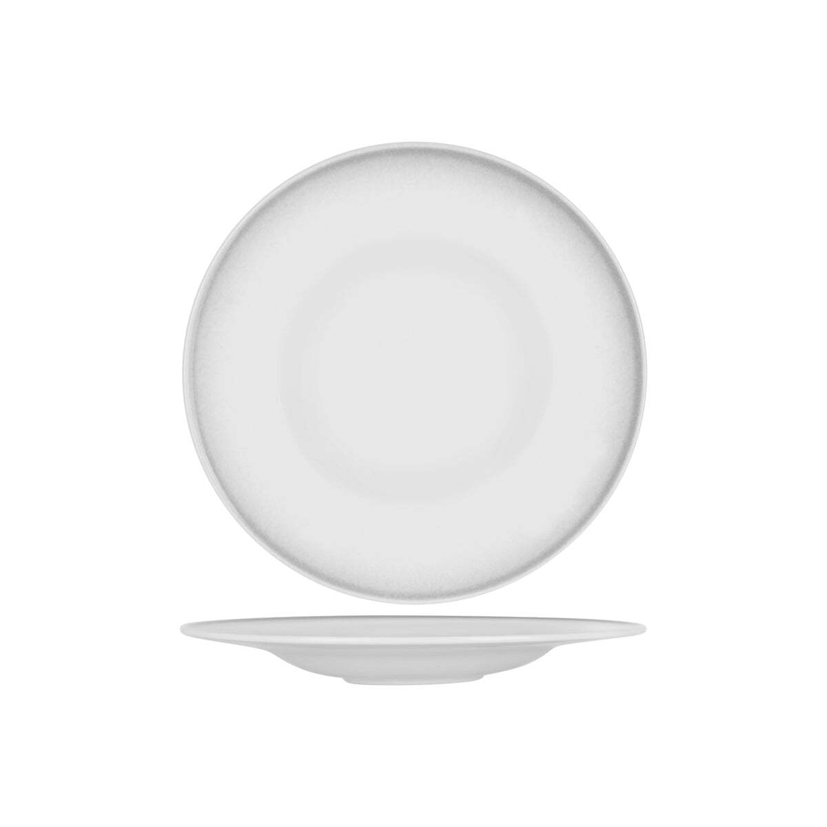 Tablekraft Bistro Round Plate W/Rim 300mm Frosted Steel