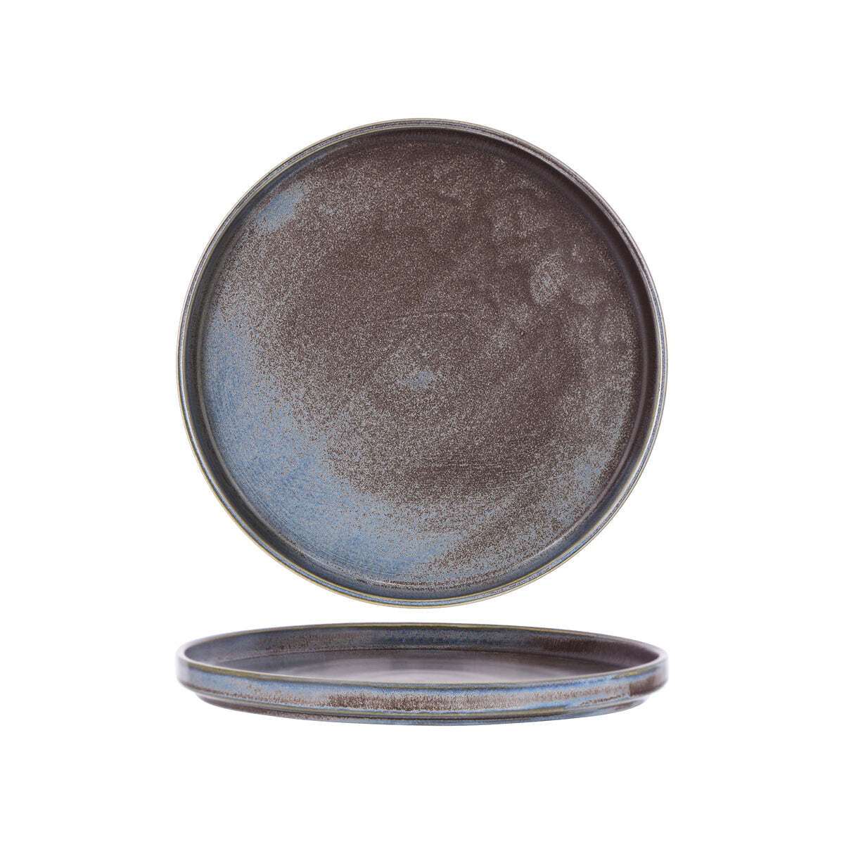 Tablekraft Urban Round Rim Plate 265x25mm Greystone Blue