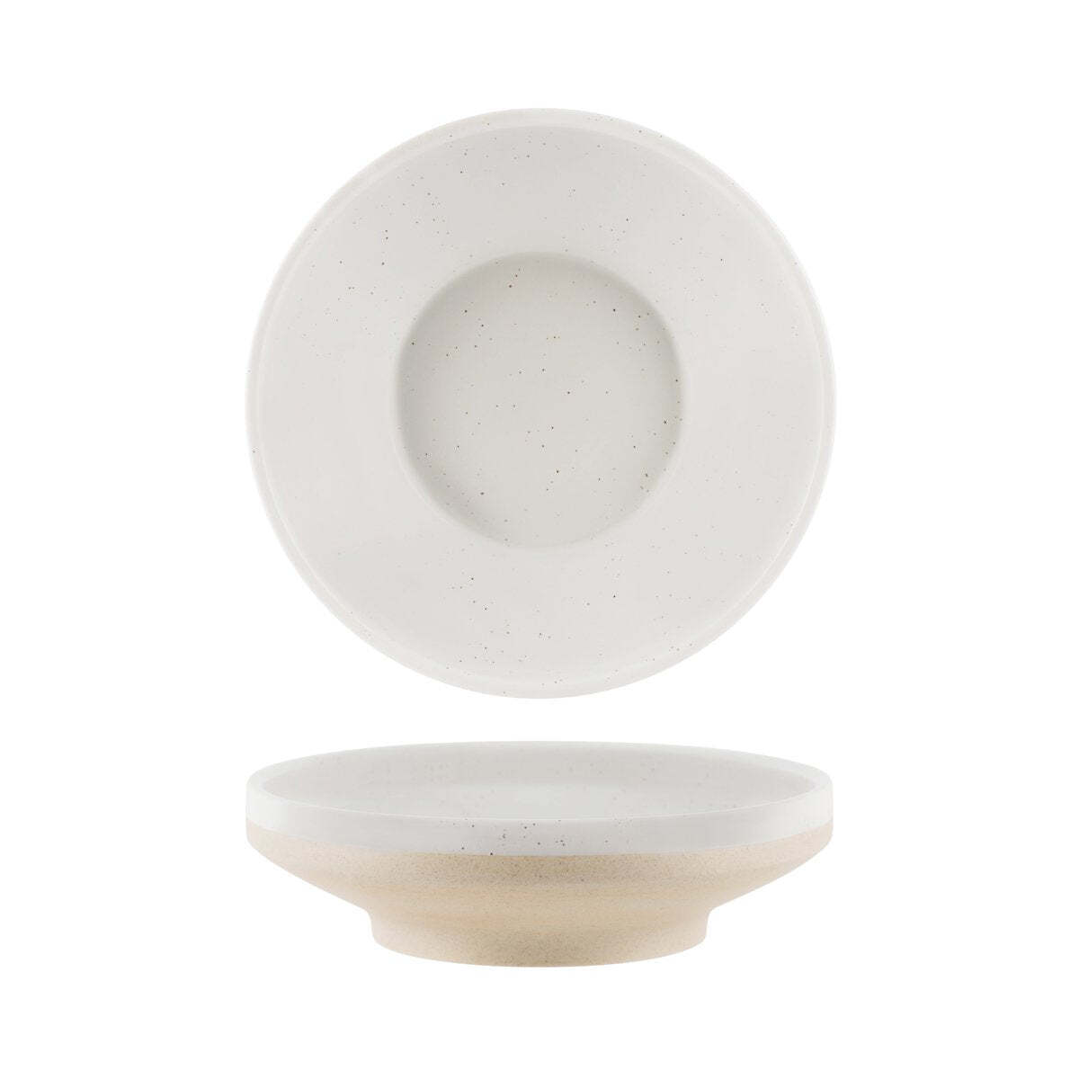 Tablekraft Soho Round Bowl Footed 230x68mm White Pebble