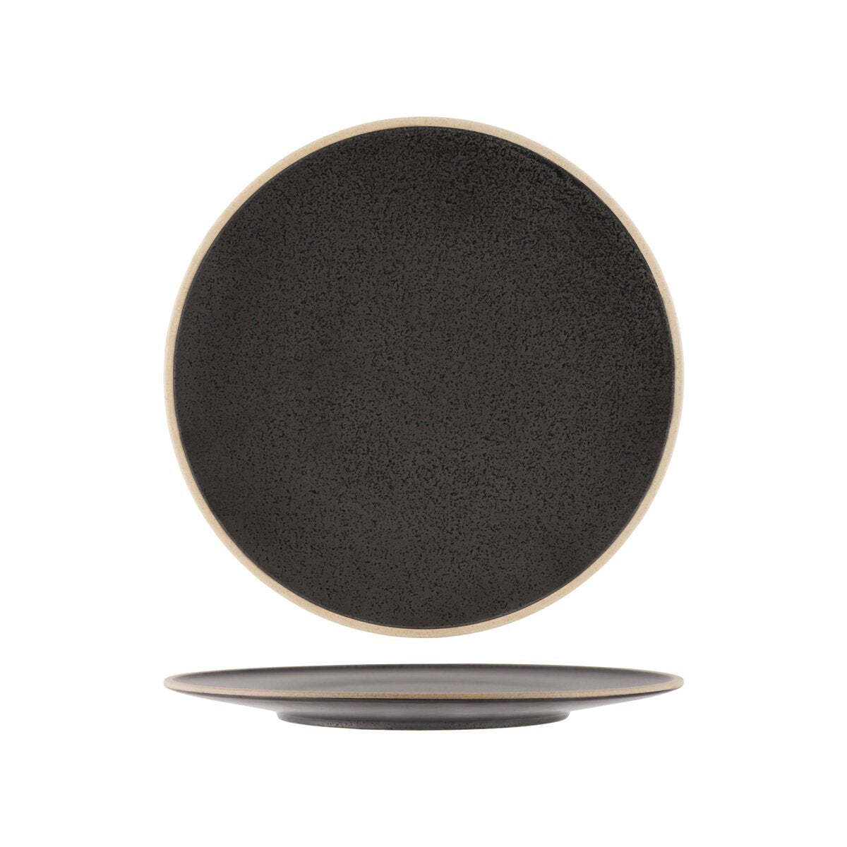 Tablekraft Soho Round Plate 285x10mm Speckle Black