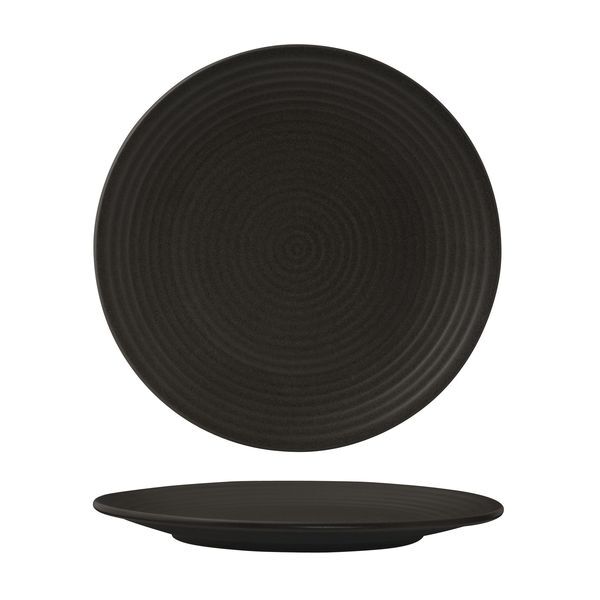 Zuma Round Coupe Ribbed Plate-265mm Ø Charcoal