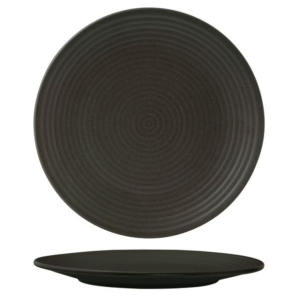 Zuma Round Coupe Ribbed Plate-310mm Ø Charcoal