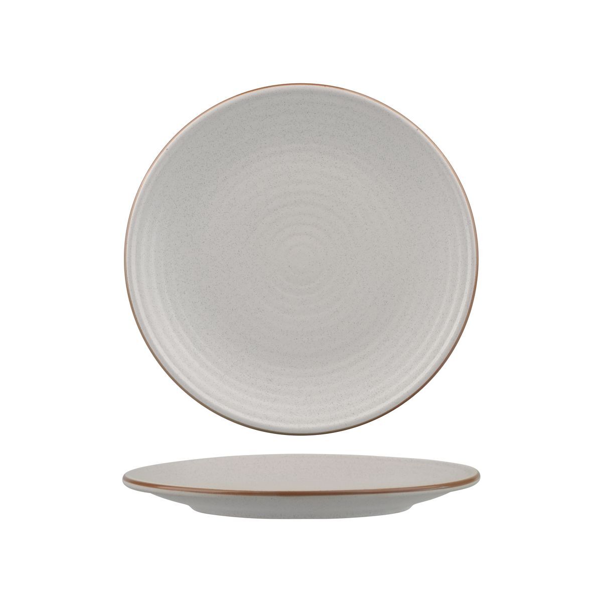 Zuma Round Coupe Ribbed Plate-210mm Ø Mineral