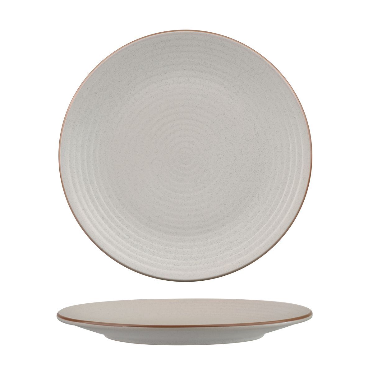 Zuma Round Coupe Ribbed Plate-265mm Ø Mineral