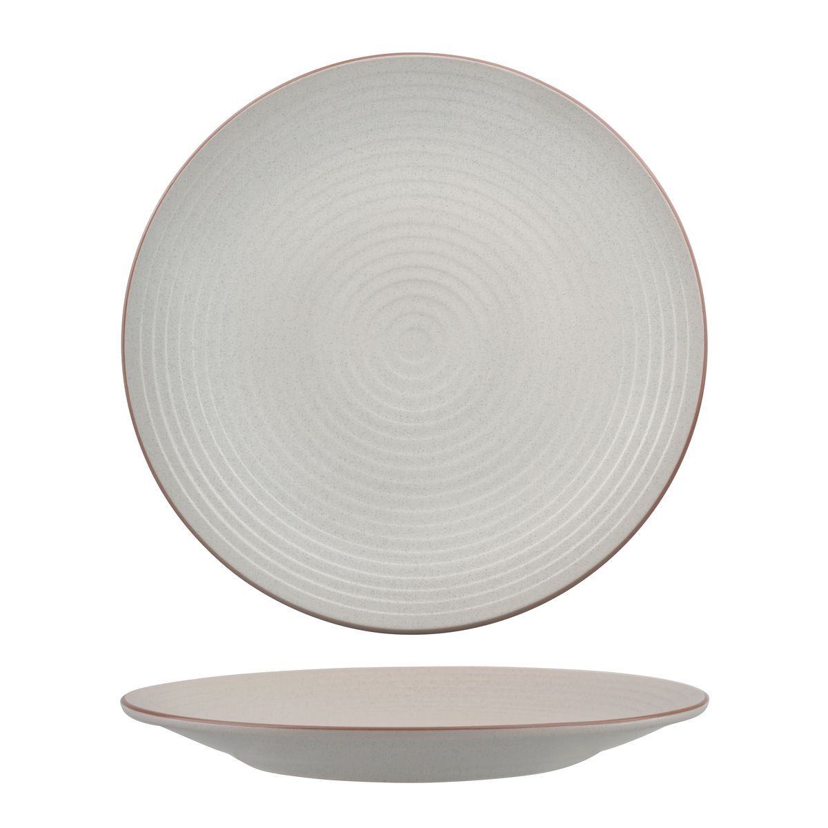 Zuma Round Coupe Ribbed Plate-310mm Ø Mineral