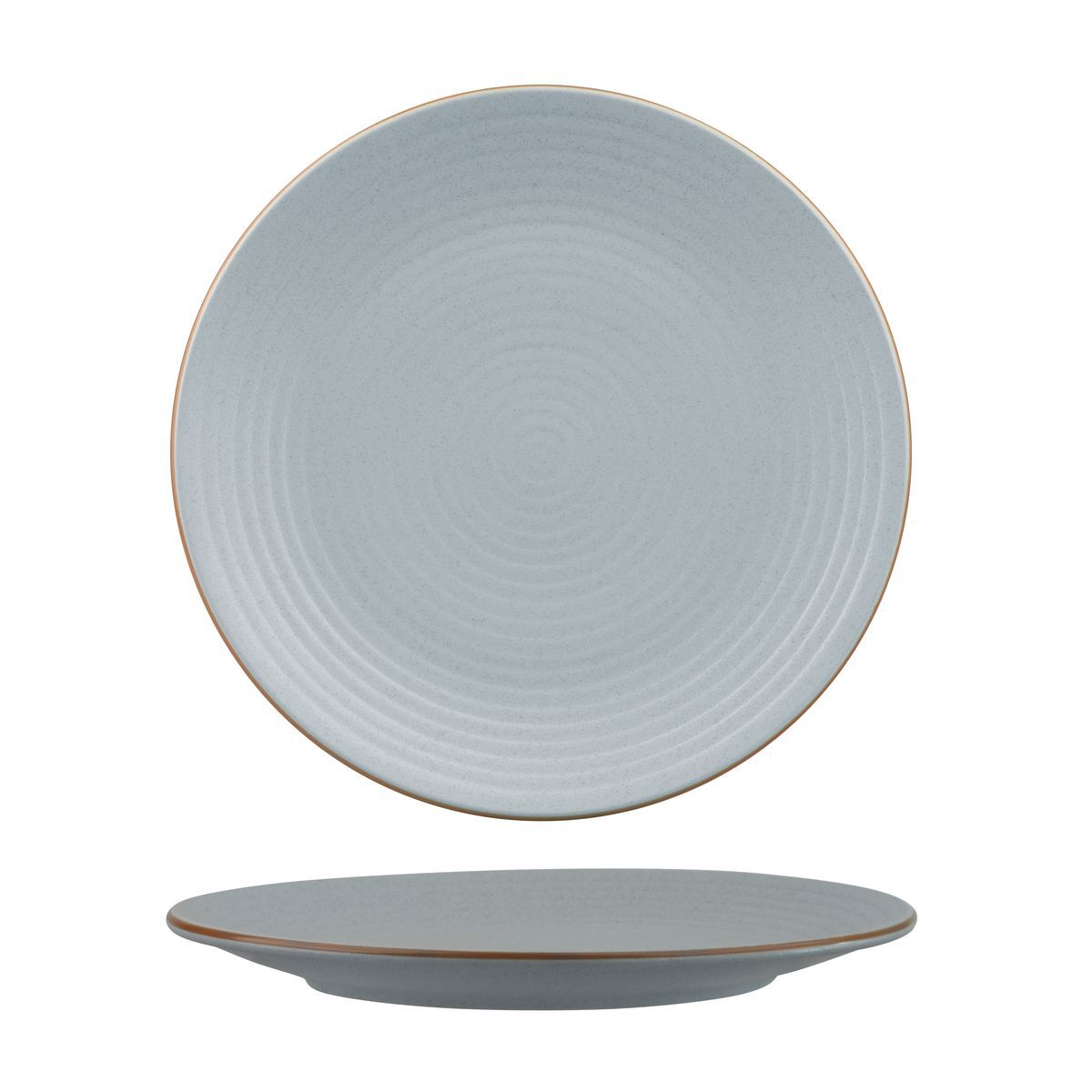 Zuma Round Coupe Ribbed Plate-265mm Ø Bluestone