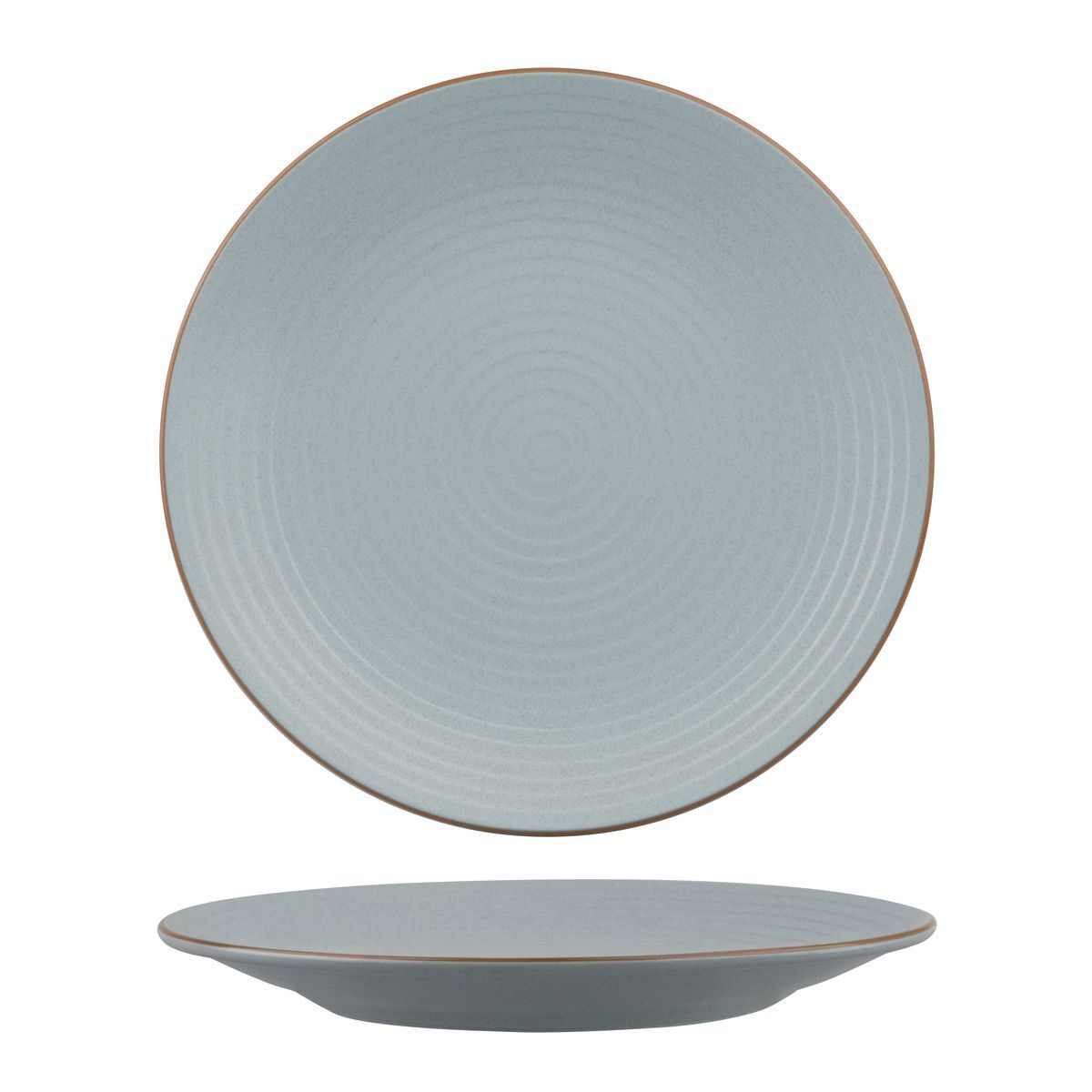 Zuma Round Coupe Ribbed Plate-310mm Ø Bluestone