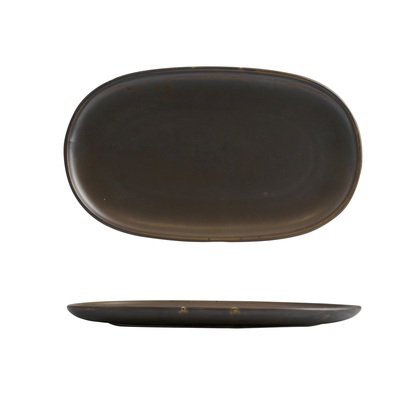 Moda Porcelain Earth Oval Coupe Plate-355X215mm 