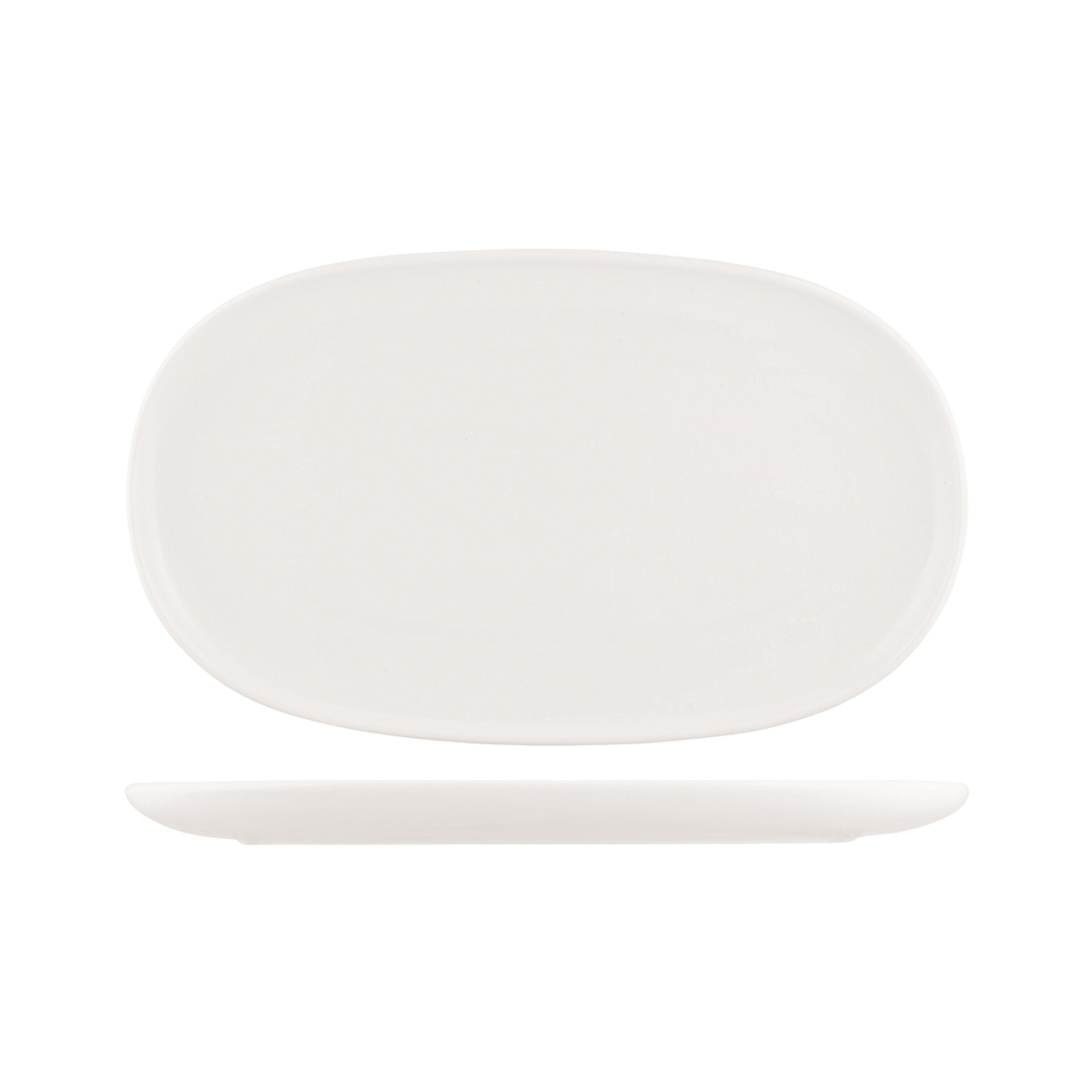 Moda Porcelain Snow Oval Coupe Plate-405X240mm 