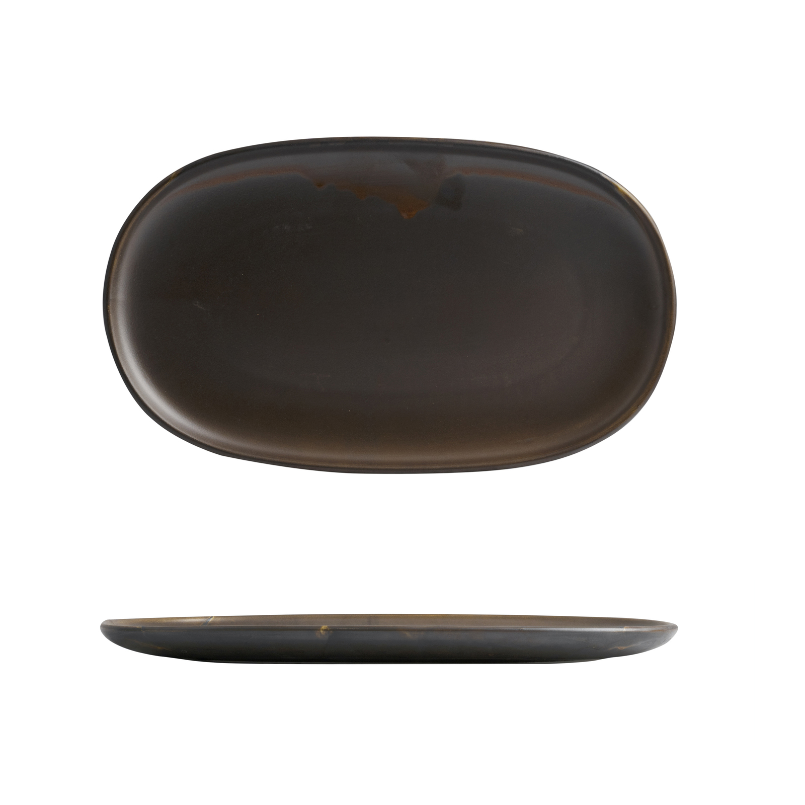 Moda Porcelain Rust Oval Coupe Plate-355X215mm 