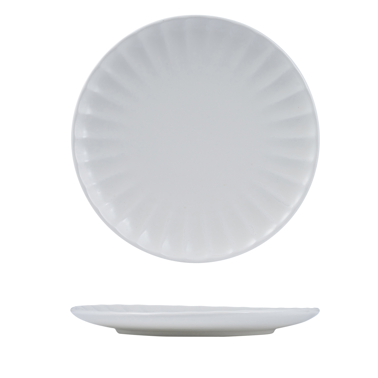 Moda Porcelain Snow Round Plate-260mm Ø Scallop 