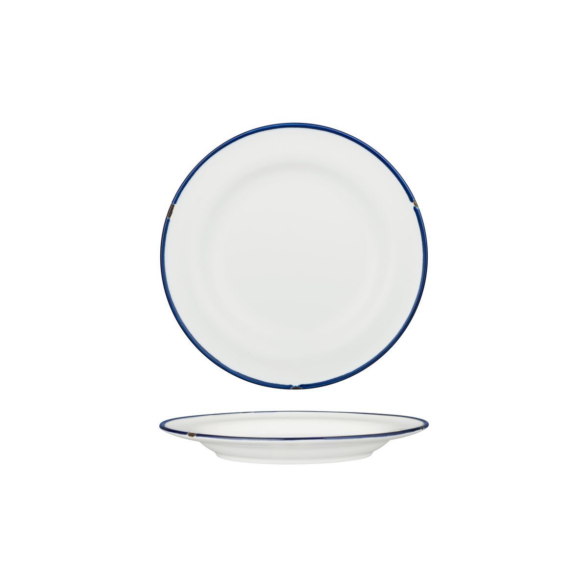 Luzerne Tintin Round Plate 210mm Ø White W/Navy Line