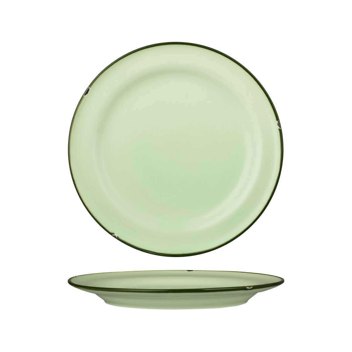 Luzerne Tintin Round Plate 270mm Ø Green W/Green Line