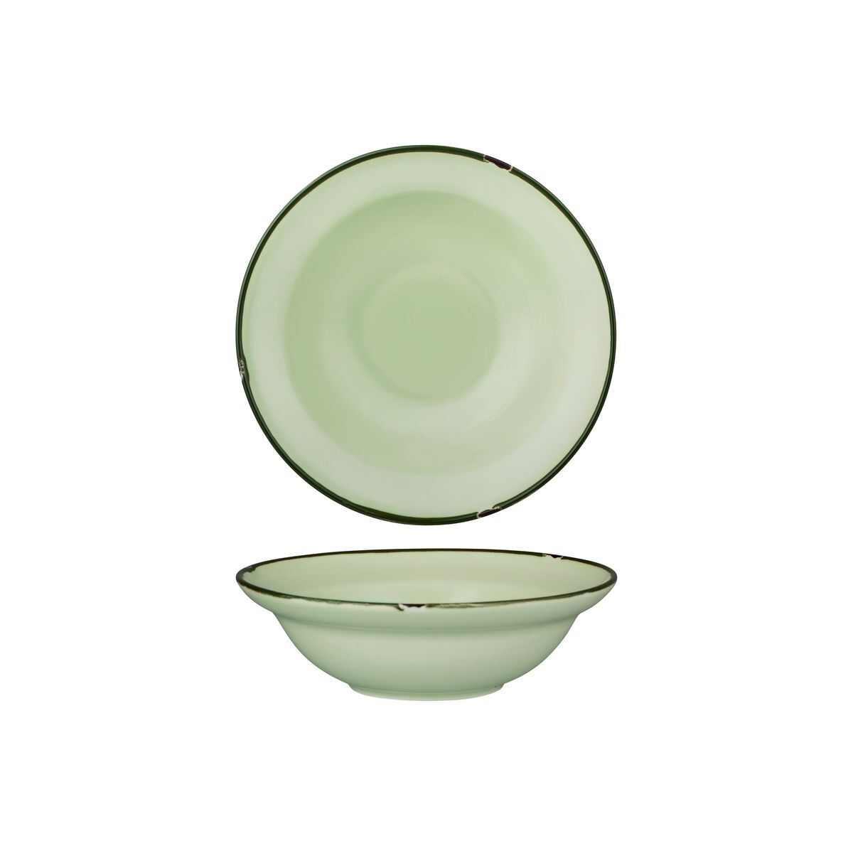 Luzerne Tintin Round Bowl 190mm Ø | 380mL Green W/Green Line