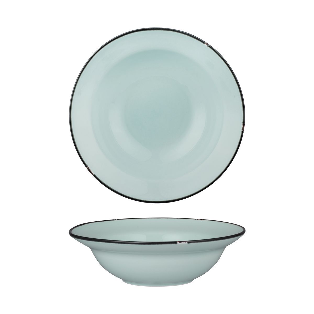 Luzerne Tintin Deep Bowl Plate 240mm Ø | 830mL Blue W/Black Line