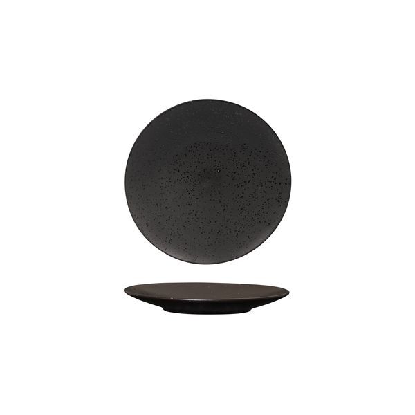 Luzerne Lava Round Plate-Flat, 160mm Ø Matt Black