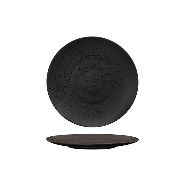 Luzerne Lava Round Plate-Flat, 210mm Ø Matt Black