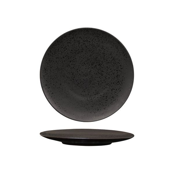 Luzerne Lava Round Plate-Flat, 230mm Ø Matt Black